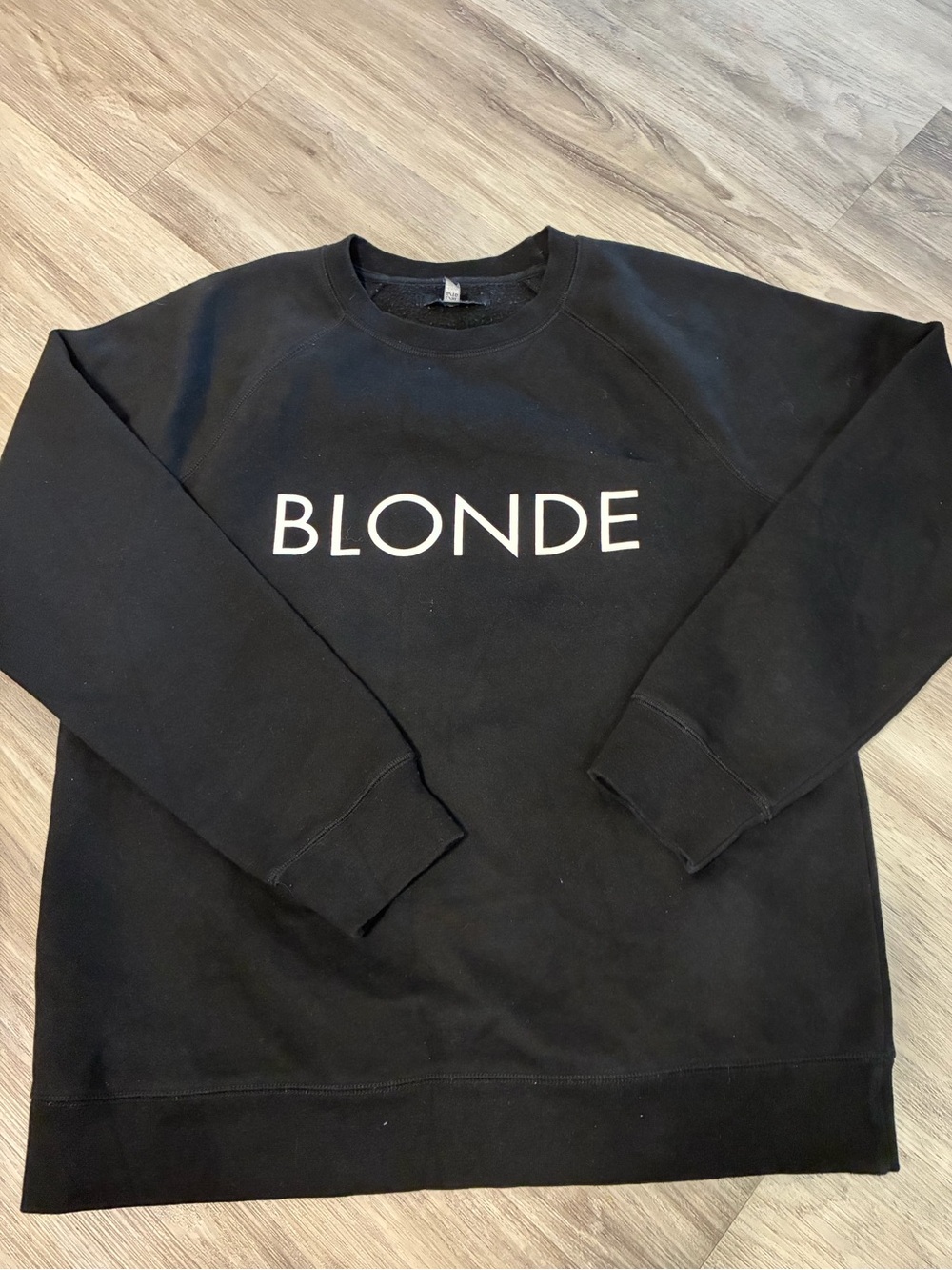 BLONDE Brunette the Label Black Womens Graphic Crewneck Sweatshirt